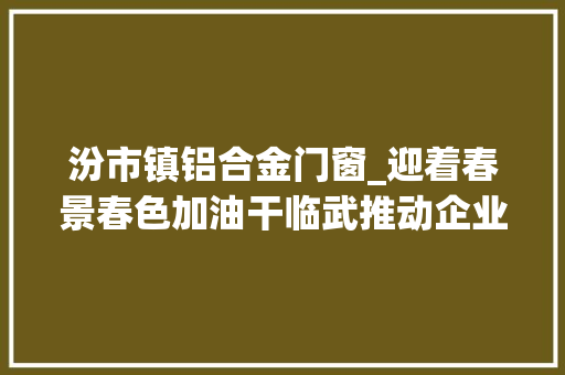 汾市镇铝合金门窗_迎着春景春色加油干临武推动企业复工复产达产达效见闻
