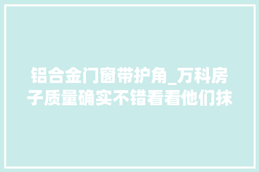 铝合金门窗带护角_万科房子质量确实不错看看他们抹灰门窗标准施工做法就知道