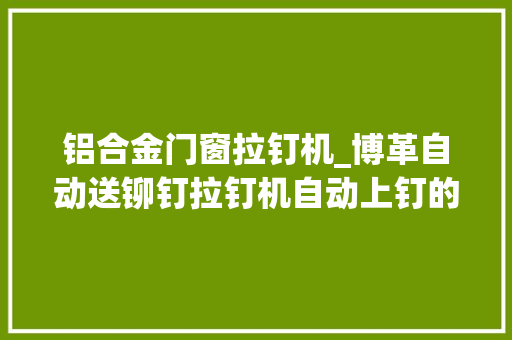 铝合金门窗拉钉机_博革自动送铆钉拉钉机自动上钉的铆钉机