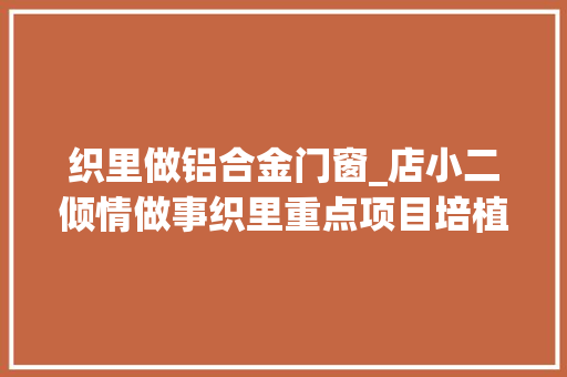 织里做铝合金门窗_店小二倾情做事织里重点项目培植火热推进