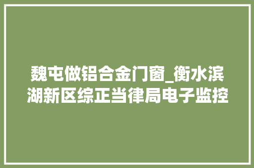 魏屯做铝合金门窗_衡水滨湖新区综正当律局电子监控智能卡口设备项目