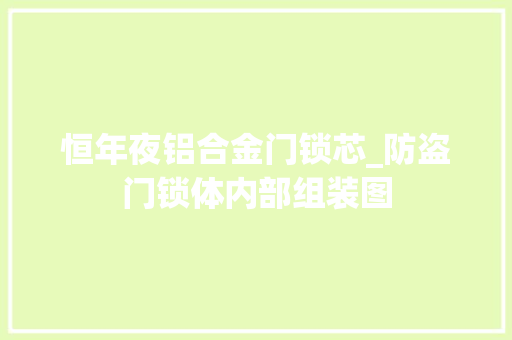 恒年夜铝合金门锁芯_防盗门锁体内部组装图