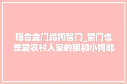 铝合金门给狗留门_留门也是爱农村人家的猫和小狗都有最高礼遇