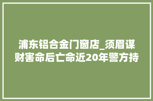 浦东铝合金门窗店_须眉谋财害命后亡命近20年警方持续追逃终追捕成功