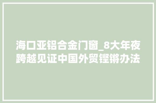 海口亚铝合金门窗_8大年夜跨越见证中国外贸铿锵办法