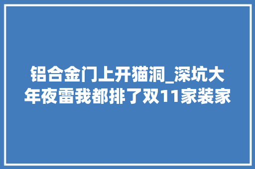 铝合金门上开猫洞_深坑大年夜雷我都排了双11家装家电好物万字分享