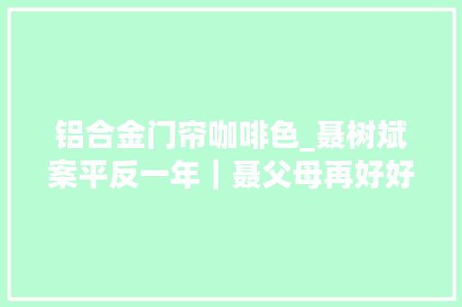 铝合金门帘咖啡色_聂树斌案平反一年｜聂父母再好好活几年新房仍有儿子房间