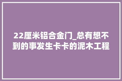 22厘米铝合金门_总有想不到的事发生卡卡的泥木工程装修日记