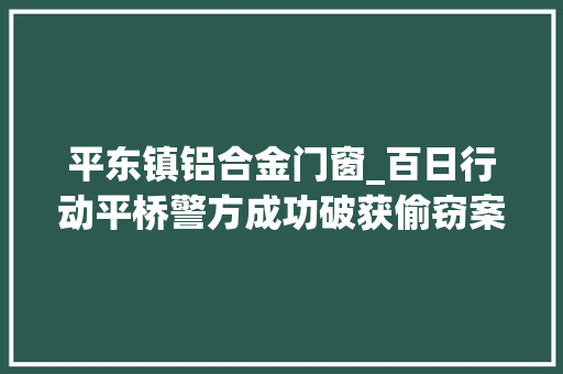 平东镇铝合金门窗_百日行动平桥警方成功破获偷窃案企业送锦旗表感谢