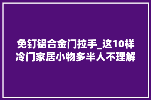 免钉铝合金门拉手_这10样冷门家居小物多半人不理解但用过一次就会无限回购