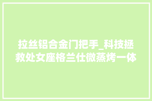 拉丝铝合金门把手_科技拯救处女座格兰仕微蒸烤一体机将亮相AWE