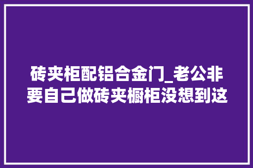 砖夹柜配铝合金门_老公非要自己做砖夹橱柜没想到这么好用邻居都来围不雅观了