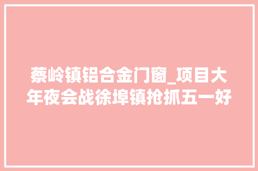 蔡岭镇铝合金门窗_项目大年夜会战徐埠镇抢抓五一好天气快推项目一向工 防火门