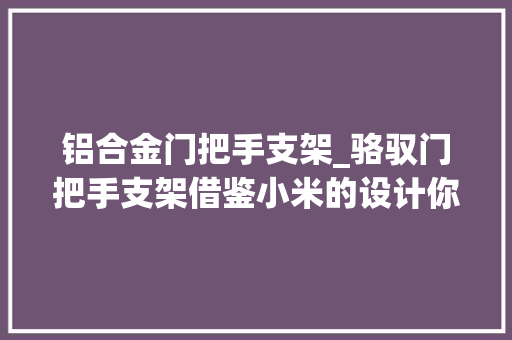 铝合金门把手支架_骆驭门把手支架借鉴小米的设计你们喜好吗骆驭支架