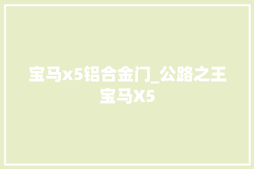 宝马x5铝合金门_公路之王宝马X5