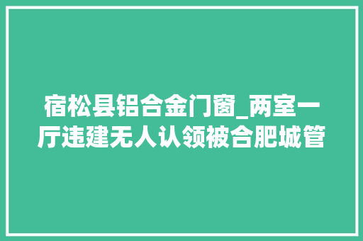 宿松县铝合金门窗_两室一厅违建无人认领被合肥城管部门依法拆除