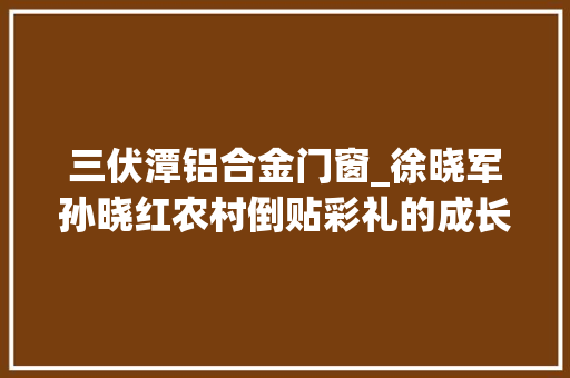 三伏潭铝合金门窗_徐晓军孙晓红农村倒贴彩礼的成长逻辑基于江汉平原北村的查询访问