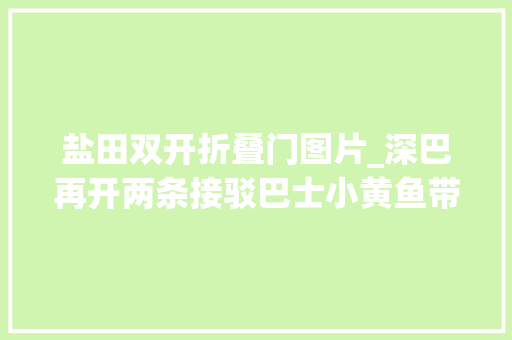 盐田双开折叠门图片_深巴再开两条接驳巴士小黄鱼带着智能呼唤站等你来
