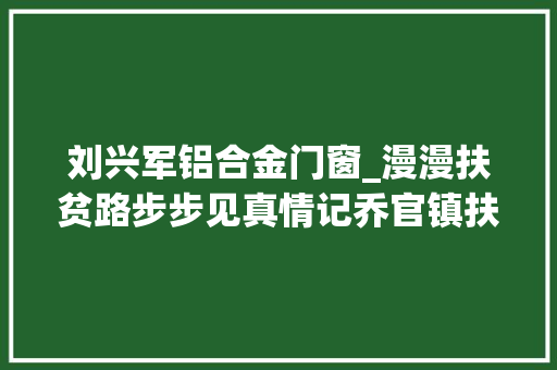 刘兴军铝合金门窗_漫漫扶贫路步步见真情记乔官镇扶贫帮扶干部们