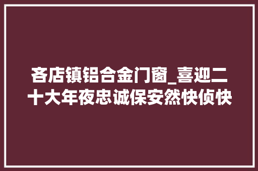 吝店镇铝合金门窗_喜迎二十大年夜忠诚保安然快侦快破渭南公安为群众安然感加码