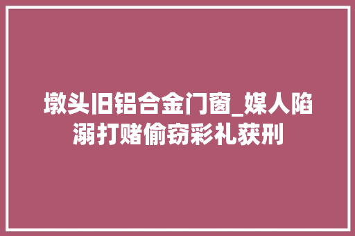 墩头旧铝合金门窗_媒人陷溺打赌偷窃彩礼获刑