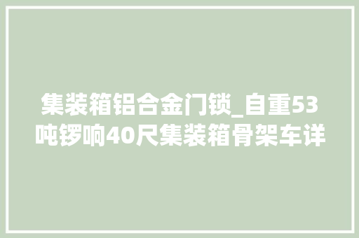 集装箱铝合金门锁_自重53吨锣响40尺集装箱骨架车详解