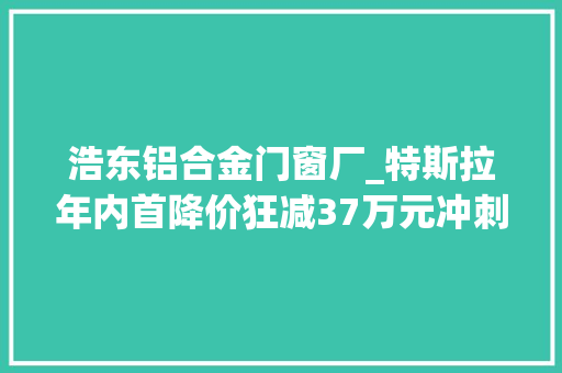 浩东铝合金门窗厂_特斯拉年内首降价狂减37万元冲刺能否重返销冠