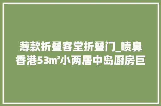 薄款折叠客堂折叠门_喷鼻香港53㎡小两居中岛厨房巨能藏实用收纳值得学