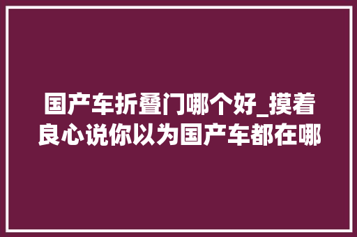 国产车折叠门哪个好_摸着良心说你以为国产车都在哪些地方强过合股车