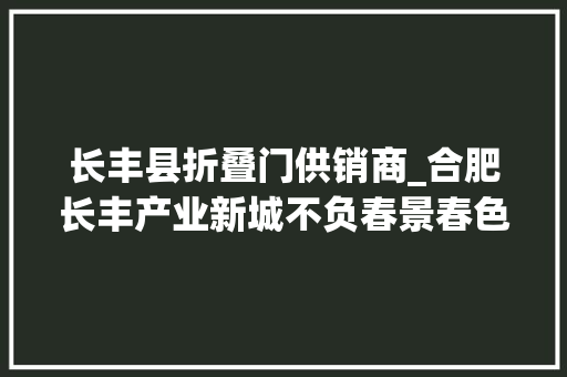 长丰县折叠门供销商_合肥长丰产业新城不负春景春色不负时复工复产跑出加速度