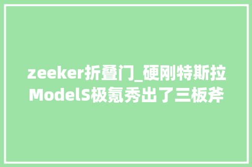zeeker折叠门_硬刚特斯拉ModelS极氪秀出了三板斧