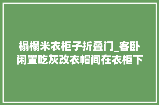榻榻米衣柜子折叠门_客卧闲置吃灰改衣帽间在衣柜下塞张抽拉床不怕客人来了没地睡
