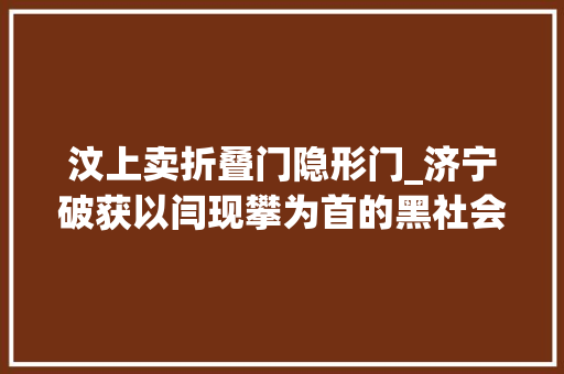 汶上卖折叠门隐形门_济宁破获以闫现攀为首的黑社会性质组织团伙