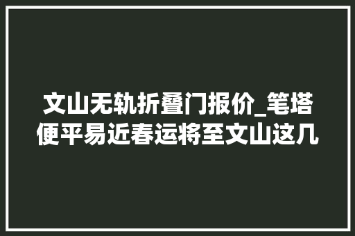文山无轨折叠门报价_笔塔便平易近春运将至文山这几个高铁无轨站汽车站代售车票