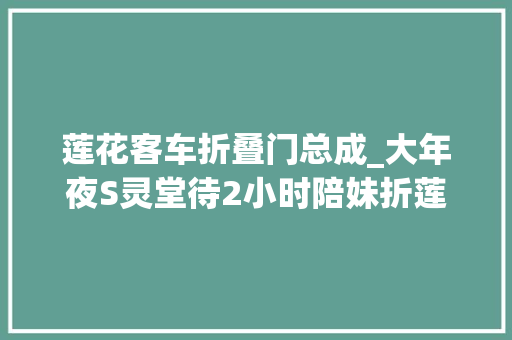 莲花客车折叠门总成_大年夜S灵堂待2小时陪妹折莲花具俊晔护妻上车全程手没松开