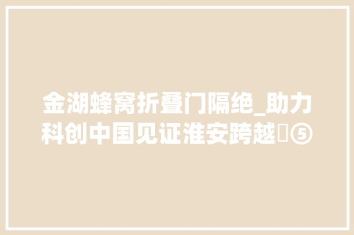 金湖蜂窝折叠门隔绝_助力科创中国见证淮安跨越 ⑤丨巅峰对决跨越千道坎专攻一块板
