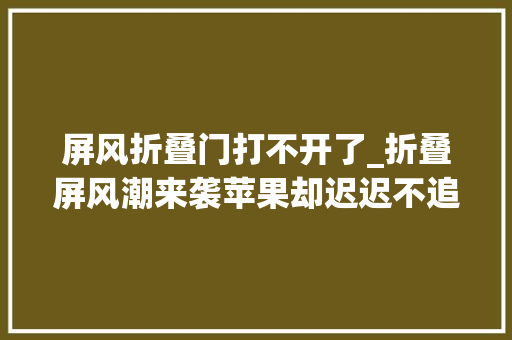 屏风折叠门打不开了_折叠屏风潮来袭苹果却迟迟不追你知道原因吗