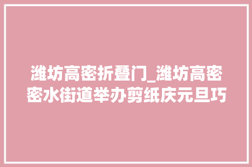 潍坊高密折叠门_潍坊高密密水街道举办剪纸庆元旦巧手迎新年活动