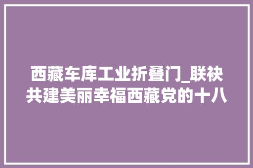 西藏车库工业折叠门_联袂共建美丽幸福西藏党的十八大年夜以来对口支援西藏工作成就综述