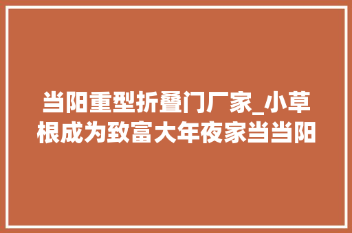 当阳重型折叠门厂家_小草根成为致富大年夜家当当阳大年夜力成长特色家当富平易近兴村