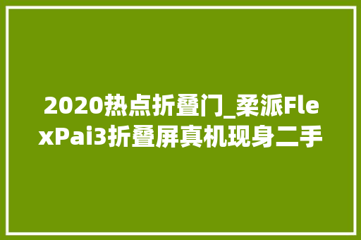 2020热点折叠门_柔派FlexPai3折叠屏真机现身二手平台升降摄像头设计