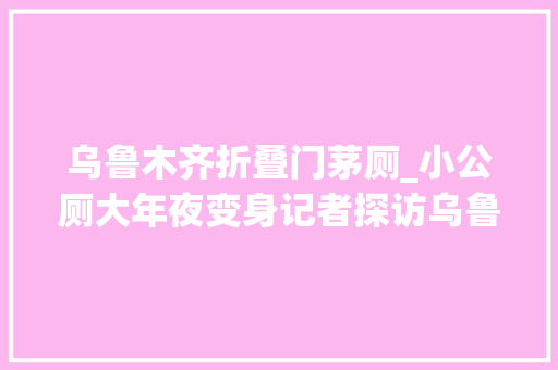 乌鲁木齐折叠门茅厕_小公厕大年夜变身记者探访乌鲁木齐市公厕改造成果