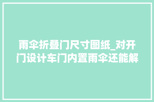 雨伞折叠门尺寸图纸_对开门设计车门内置雨伞还能解放手机族补贴后20万