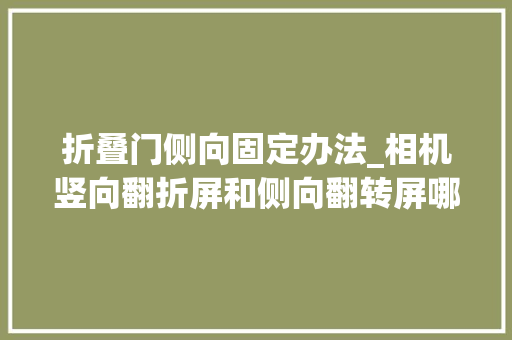 折叠门侧向固定办法_相机竖向翻折屏和侧向翻转屏哪一款更实用