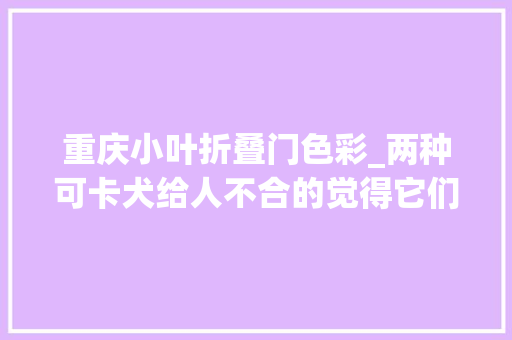 重庆小叶折叠门色彩_两种可卡犬给人不合的觉得它们之间有哪些差异