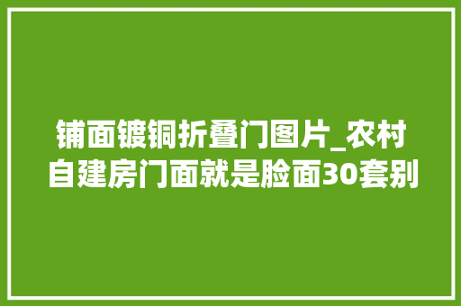 铺面镀铜折叠门图片_农村自建房门面就是脸面30套别墅大年夜门案例第1名有多漂亮