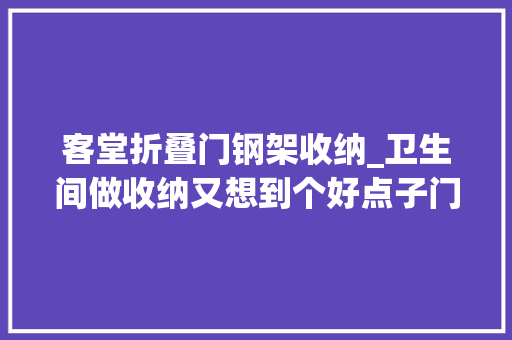 客堂折叠门钢架收纳_卫生间做收纳又想到个好点子门合页处加个钢架1平抵10平用