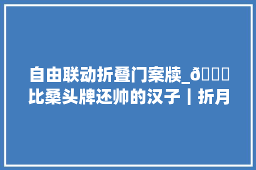 自由联动折叠门案牍_📚比桑头牌还帅的汉子｜折月亮作者竹已