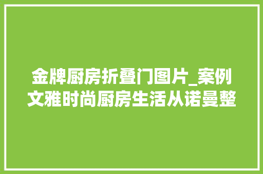 金牌厨房折叠门图片_案例文雅时尚厨房生活从诺曼整体厨柜开始