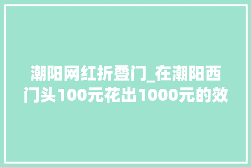 潮阳网红折叠门_在潮阳西门头100元花出1000元的效果
